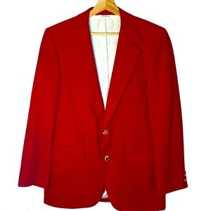 Vintage 100% Cashmere Countess Mara Red Blazer Sport Coat Quality Luxury